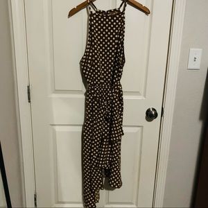 Vintage halter brown Polka dots dress size : 3XL